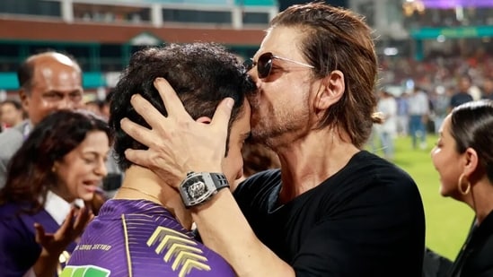 Gautam Gambhir and Shah Rukh Khan after KKR's third IPL title.(IPL-BCCI)