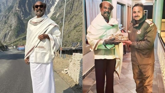 Rajinikanth's pictures from his spiritual sojourn are making rounds on social media.