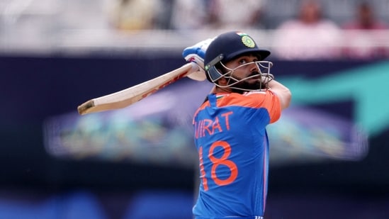 Virat Kohli of India plays a shot during the ICC Men's T20 Cricket World Cup match vs Ireland(Getty Images via AFP)