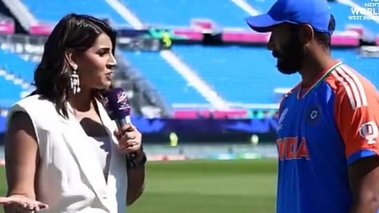 Sanjana Ganesan interviewed Jasprit Bumrah following India's six-run victory over Pakistan in New York. (Instagram/icc)