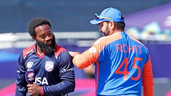 India's captain Rohit Sharma and USA's captain Aaron Jones (Surjeet Yadav)