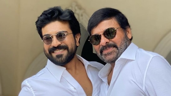 Ram Charan shares a picture with dad Chiranjeevi.