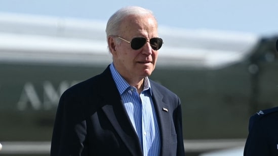 US President Joe Bidenarrives to board Air Force One at Joint Base Andrews in Maryland, on June 12, 2024. Biden travels to Italy to attend the G7 Summit. (Photo by Mandel NGAN / AFP)(AFP)