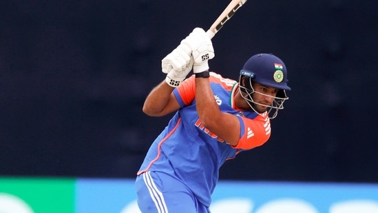 India's Shivam Dube plays a shot during the Group A match against USA(BCCI-X)