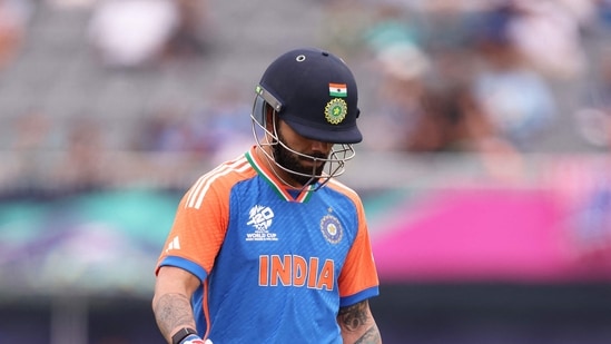 Virat Kohli of India makes his way off after being dismissed during the ICC Men's T20 Cricket World Cup match (Getty Images via AFP)