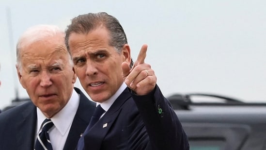 U.S. President Joe Biden stands with his son Hunter Biden, who earlier in the day was found guilty on all three counts in his criminal gun charges trial, after President Biden arrived at the Delaware Air National Guard Base in New Castle, Delaware, U.S., June 11, 2024. REUTERS/Anna Rose Layden(REUTERS)