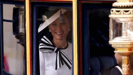 Britain's Catherine, Princess of Wales, attends the Trooping the Colour parade to honour Britain's King Charles on his official birthday in London, Britain, June 15, 2024. (REUTERS)