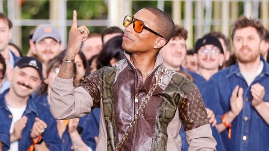 Musician Pharrell Williams attends his Menswear ready-to-wear Spring/Summer 2025 collection show for fashion house Louis Vuitton, during Men's Fashion Week in Paris. (REUTERS)
