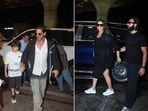 Mumbai International Airport was star-studded on Thursday morning as the A-listers of the Bollywood fraternity took off from the city in style. Shah Rukh Khan made a stylish entry at the airport with son AbRam Khan, while Deepika Padukone and Ranveer Singh gave us all kinds of couple goals as they twinned together. Hrithik Roshan walked into the airport with his son in a suave denim look. Interestingly, all the stars left Mumbai around the same time. Are they headed somewhere together? Only time can tell. For now, let's dissect their airport fashion. (HT Photos/Varinder Chawla)