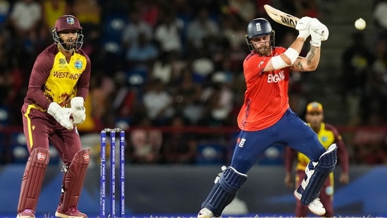 England vs West Indies Highlights, T20 World Cup 2024: ENG vs WI, Super 8 Match: England's Phil Salt plays a shot.