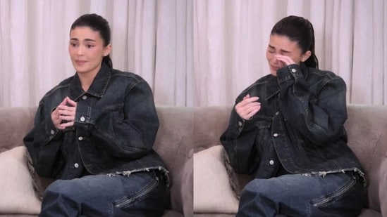 Kylie Jenner broke down on the latest episode of The Kardashians while discussing the intense scrutiny over her physical appearance(X)
