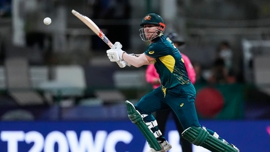 Chasing 141, Australia reached 100/2 in 11.2 overs, with rain stopping play. Play didn't resume and by the DLS method, they were well ahead, winning by 28 runs. David Warner (53*) got an unbeaten half-century for Australia.(PTI)