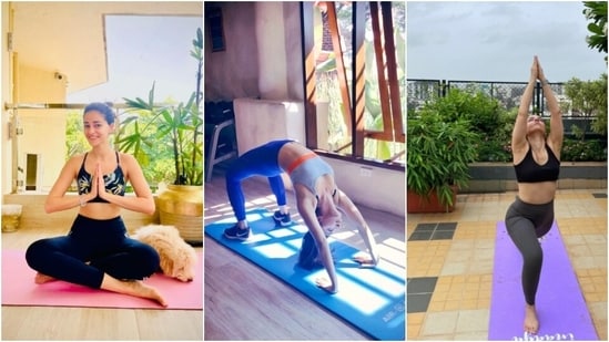 International Yoga Day 2024: Bollywood A-listers such as Kiara Advani, Kareena Kapoor, Alia Bhatt, Deepika Padukone and others swear by yoga. Celebrities flooded Instagram on June 21 with pictures of themselves doing various yoga poses. Here's how they celebrated International Yoga Day. Take a look.(Instagram)