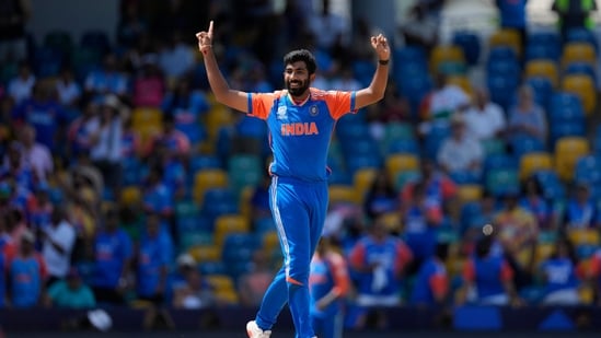 Jasprit Bumrah has claimed eight wickets in four matches in T20 World Cup thus far.(PTI)