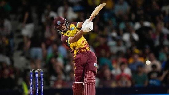 WI vs USA Highlights, T20 World Cup 2024: West indies vs United States: Shai Hope plays a shot.