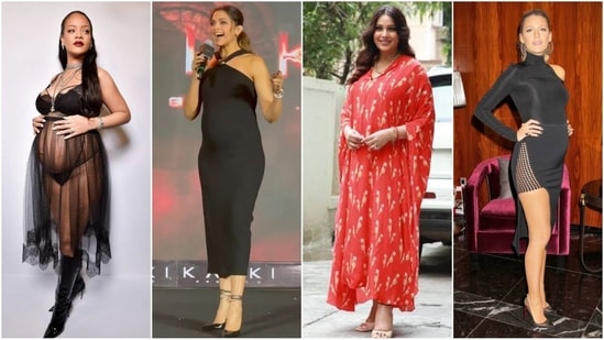 Heels during pregnancy? Yes, you heard it right. From Deepika Padukone to Rihanna, these celebrities are redefining maternity fashion with their super stylish looks paired with chic high heels. They prove that maternity fashion can be both fun and stylish, whether it's a sheer nude dress paired with boots or a bodycon dress with strappy heels. Here's a look at all the popular stars who have showcased their baby bump in style. Scroll down to take some fashion notes!(Pinterest)