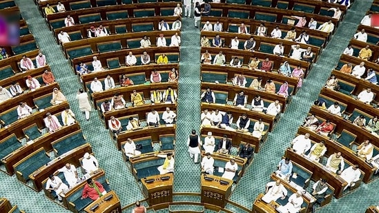 The proceedings of the First Session of the 18th Lok Sabha are underway, at the new Parliament building, in New Delhi. (SansadTV)