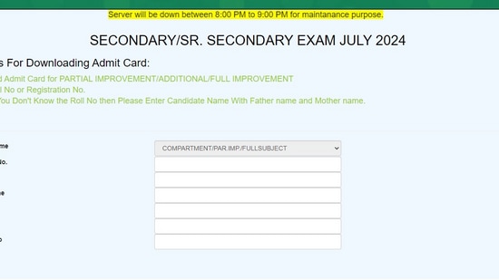 HBSE Haryana board 10th, 12th compartment, improvement exam admit cards out on bseh.org. 