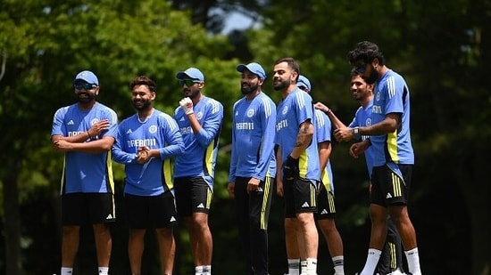 The Indian cricket team during the T20 World Cup Super Eights.