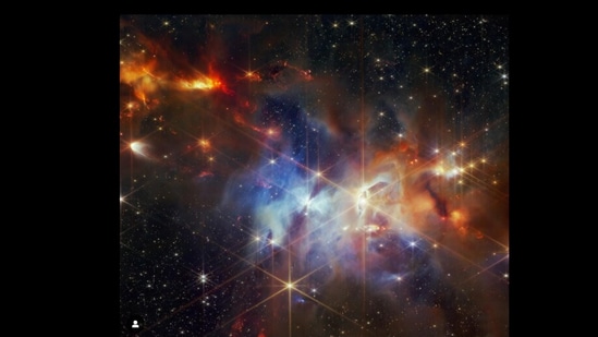 This image of jets of gas from newborn stars was shared by NASA. 