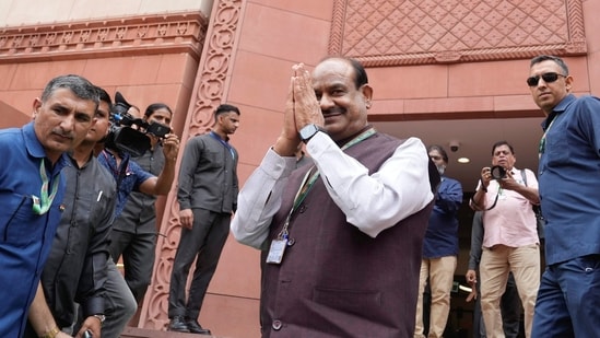 New Delhi: BJP MP Om Birla at the Parliament House complex during the first session of the 18th Lok Sabha, in New Delhi, Tuesday, June 25, 2024. (PTI)