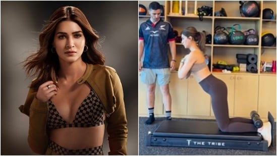 Kriti Sanon practises Nordic curls in a new workout video. (Instagram)