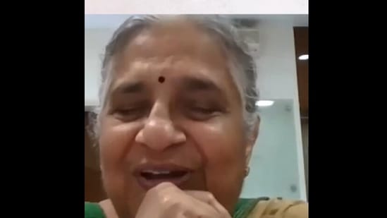 The image is from a video shared by Sudha Murty, where she talks about gender equality. (X/@SmtSudhaMurty)
