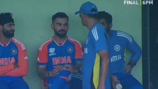 Latest news on June 27, 2024: Rahul Dravid walked up to Virat Kohli and had a short exchange after India star was dismissed for 9