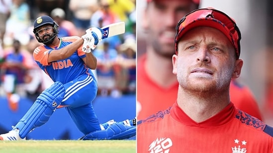 India vs England Live Score, T20 World Cup 2024 Semi final, IND vs ENG: Rohit Sharma against Jos Buttler for a place in the final.(Getty Images)