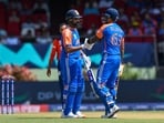 Rohit Sharma (L) and Suryakumar Yadav added 73 runs for the fourth wicket