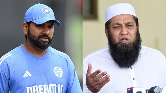 Inzamam (R) didn't take kindly to Rohit's 'use your brain' remark(Getty-AFP)