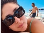 Taking to Instagram, Kareena Kapoor shared a series of pictures in which she looked stunning. She posed for selfies on the beach with Saif Ali Khan making an appearance in one of the pictures. (All pics: Instagram/Kareena Kapoor)