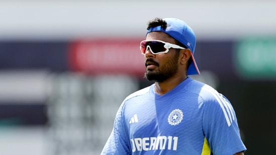 India's Sanju Samson during a practice session ahead of a match, in Barbados.(Surjeet Yadav)