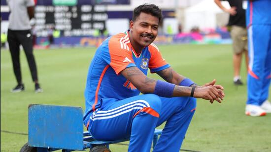 India all-rounder Hardik Pandya after winning the T20 World Cup. (REUTERS)