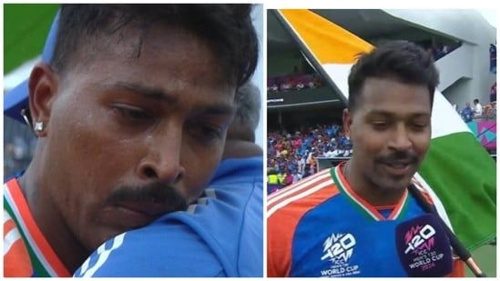 Hardik Pandya was visibly emotional after India scripted history by winning its second T20 World Cup title. (Star Sports)