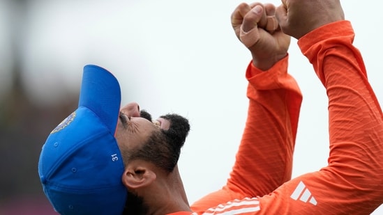 India's Virat Kohli celebrates after their win against South Africa in the ICC Men's T20 World Cup final cricket match at Kensington Oval in Bridgetown, Barbados, Saturday, June 29, 2024.AP/PTI(PTI06_30_2024_000008B)(PTI)