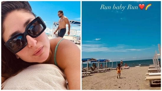 Taking to Instagram, Kareena Kapoor shared a series of pictures in which she looked stunning. She posed for selfies on the beach with Saif Ali Khan making an appearance in one of the pictures. (All pics: Instagram/Kareena Kapoor)