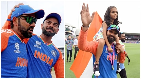 The viral post shared by Rohit Sharma's mother had the caption 'goat duo in T20 cricket' at the top(ANI)