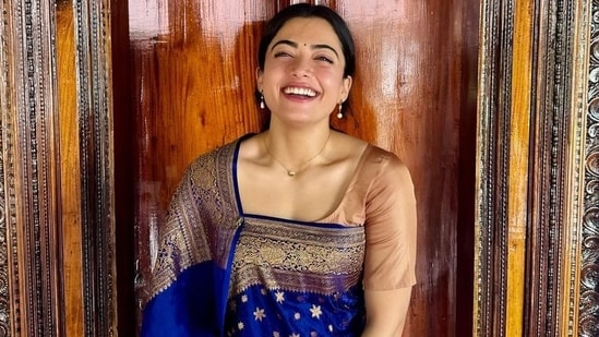 Rashmika Mandanna wore her saree in traditional Kodava style while attending a friend's wedding recently.