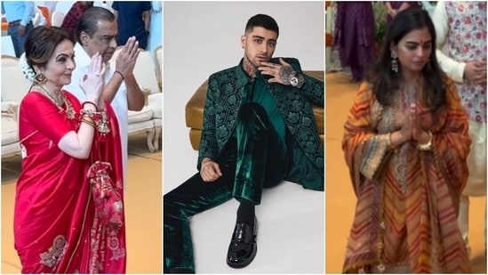 Your favourite celebrities put their best fashion foot forward today! From Nita Ambani and Isha Ambani to Shloka Mehta, who chose glamorous ethnic looks for attending a mass wedding ahead of Anant Ambani and Radhika Merchant's wedding, to Zayn Malik, who won the internet with his photoshoot in traditional outfits designed by Manish Malhotra, here are the best-dressed celebs of the day. (Instagram)