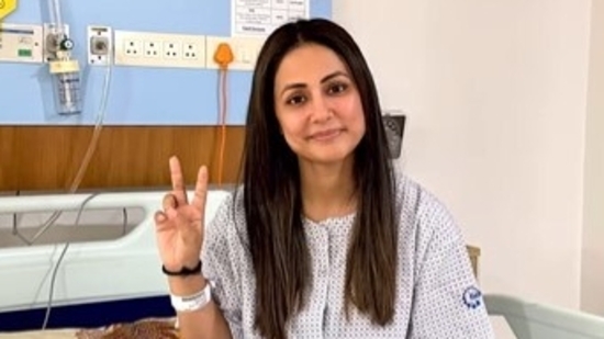 Hina Khan shares a video from her first chemotherapy session
