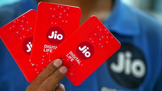 Mobile sim card packets for Jio Platforms Ltd., a unit of Reliance Industries Ltd., in Mumbai, India.(Bloomberg)