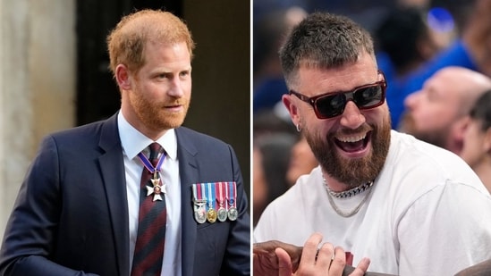 Prince Harry to come face-to-face with Travis Kelce at a future event (AP Photo/Kirsty Wigglesworth, File, AP Photo/Julio Cortez)