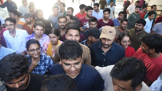 UPSC aspirants seen entering an examination centre in Patna.&nbsp;(Photo Credits: Santosh Kumar)