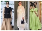 Get ready for today’s roundup of best-dressed celebs who stood out with their stunning styles. Take inspiration for beautiful daywear outfits from Sonam Kapoor's unique fusion dress, and Kareena Kapoor's billowy white outfit. And for evening glam, let Isha Ambani's princess look and Janhvi Kapoor's shimmery outfit be your OOTD inspiration.(Instagram)