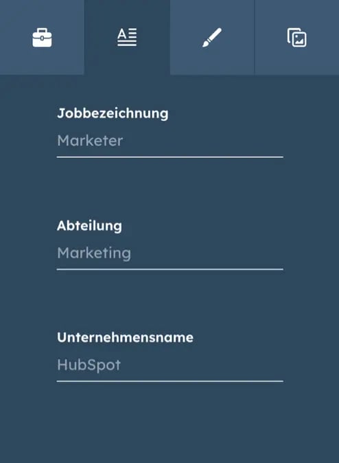 Jobbezeichnung unternehmen und abteilung zur email signatur hinzufügen