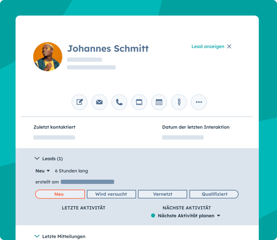 Lead-Dashboard für Sales Hub