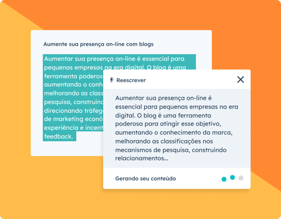 reescreva seu conteúdo com a ajuda da AI da HubSpot