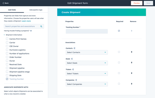 view of the custom object window