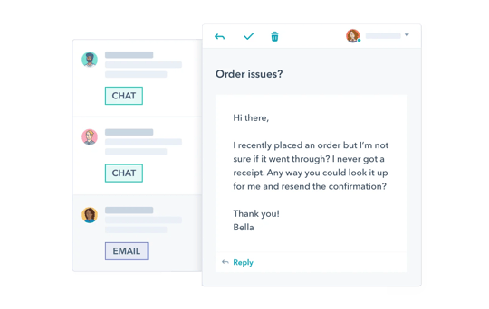  HubSpot ticketing system tool showing inbox